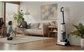Κάθετη ηλεκτρική σκούπα Tineco Floor One S7 Steam Plus 4B1, 240W, Στεγνό/Υγρό, 0,7 l βρώμικο/0,8 l καθαρό, οθόνη LED και φωτισμός, Ατμός + στέγνωμα, Λευκό/μαύρο