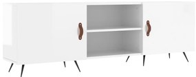 vidaXL Έπιπλο Τηλεόρασης Γυαλ. Λευκό150x30x50εκ.Επεξεργασμένο Ξύλο