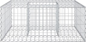 vidaXL Ανασηκωμένο κρεβάτι gabion Ασημί