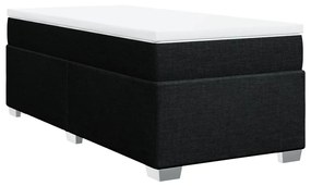 vidaXL Κρεβάτι Boxspring με Στρώμα Μαύρο 90x190 εκ.Υφασμάτινο