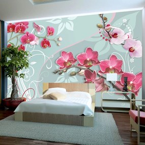 Φωτοταπετσαρία - Pink orchids - variation II 250x175