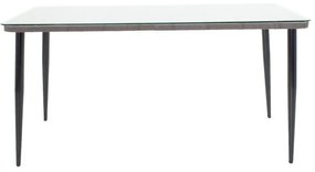 Τραπέζι Naoki μέταλλο μαύρο-pe γκρι-γυαλί 160x90x78εκ 160x90x78 εκ.