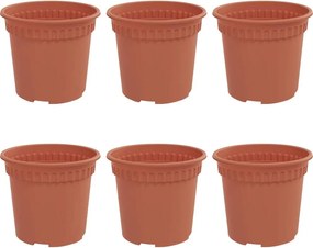 vidaXL Στρογγυλή Γλάστρα Λουλουδιών 6 pcs Κεραμιδί Ø 15 x 12 cm