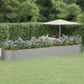 vidaXL Ζαρντινιέρα Ασημί 586x140x68 εκ. Ατσάλι με Ηλεκτρ. Βαφή Πούδρας