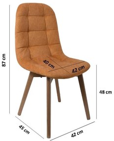 Καρέκλα Τραπεζαρίας T-18 Fylliana Κίτρινο με Grey oak πόδια 42x45x95εκ. 2αδα 42x45x95 εκ.