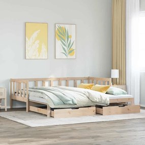 vidaXL Καναπές Κρεβάτι Συρόμενος Χωρίς Στρώμα 90x200 εκ. &amp; Συρτάρια