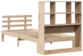 vidaXL Κρεβάτι Βιβλιοθήκη Χωρίς Στρώμα 75x190 εκ Μασίφ Ξύλο Πεύκο
