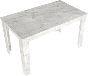 Τραπέζι Darlen Megapap χρώμα λευκό εφέ μαρμάρου 125x72x74εκ.