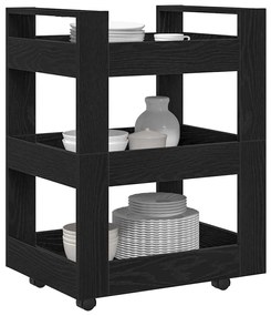 vidaXL Καρότσι Κουζίνας Μαύρη δρυς 60 x 45 x 80 εκ Επεξεργασμένο ξύλο