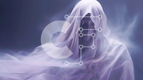 Intra Συλλεκτικό Ξύλινο Παζλ Plywood 4mm - Ghostly Figure που πετά στον αέρα Σε Ξύλινο Κουτί - Διαστάσεις Puzzle: 10x10 cm – 25 κομμάτια