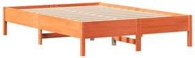 Κρεβάτι Βιβλιοθήκη Χωρίς Στρώμα 120x200 εκ Μασίφ Ξύλο Πεύκου - Καφέ