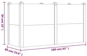 vidaXL Ζαρντινιέρα Υπερυψωμένη 160 x 60 x 84 εκ. Μασίφ Ξύλο Ακακίας