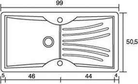 Sanitec Classic 328 (99×51) - Γρανιτένιος νεροχύτης - Metallic COFFE