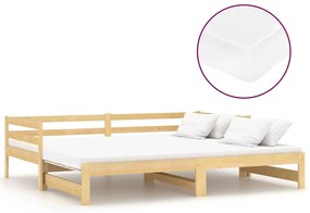 vidaXL Καναπές Κρεβάτι Συρόμενος 2x(90x200) εκ. από Μασίφ Ξύλο Πεύκου