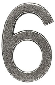 Roline 460 Πινακίδα με Αριθμό 6 από Ορείχαλκο Old Silver 55mm