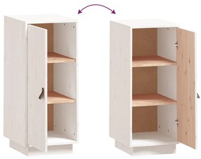 vidaXL Μπουφές Λευκό 34 x 40 x 75 εκ. από Μασίφ Ξύλο Πεύκου