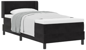 vidaXL κρεβάτι με στρώμα  Μαύρο 90x200 εκ Βελούδο