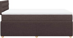 vidaXL Κρεβάτι Boxspring με Στρώμα Σκούρο Καφέ 120x190 εκ Υφασμάτινο