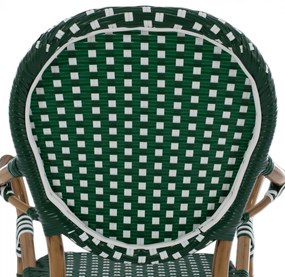 Σκαμπό Μπαρ C5794.01 Αλουμινίου Bamboo Look με Wicker Πράσινο - Λευκό 56x60x126 εκ. 56x60x126 εκ.