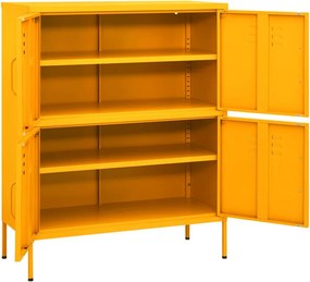vidaXL Ντουλάπι Αποθήκευσης Μουσταρδί 80x35x101,5 εκ. από Ατσάλι