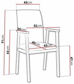 Καρέκλα Victorville 336, Μπλε, Sonoma οξιά, 91x43x40cm, 7 kg, Ταπισερί, Ξύλινα, Μπράτσα, Ξύλο: Σημύδα | Epipla1.gr
