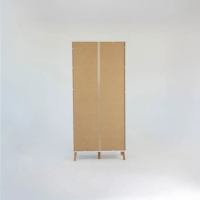 Ντουλάπα Timmy 2D Λευκό-Γραφίτη-Γκρι 90x50x199cm