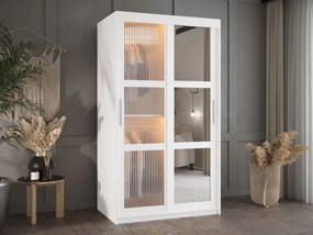 Ντουλάπα Flutes II 100 Συρόμενη-Λευκό