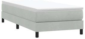 vidaXL Box Spring κρεβάτι χωρίς στρώμα ανοιχτό γκρι 80x220cm Βελούδινο