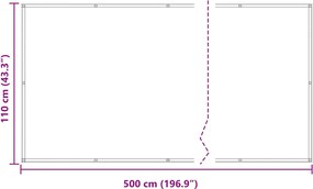vidaXL Οθόνη Μπαλκονιού Μαύρο 110 x 500 cm Ύφασμα Όξφορντ
