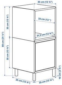 EKET σύνθεση ντουλαπιών με πόδια, 35x35x80 cm 795.217.14