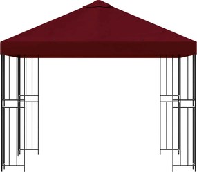 vidaXL Κιόσκι 3 x 3 m Μπορντό Πολυεστέρας και Χάλυβας 190 gsm