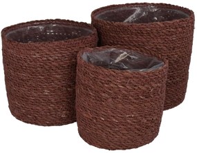 Καλάθι ArteLibre Almond Seagrass 20x20x18cm Σετ 3Τμχ-05150831