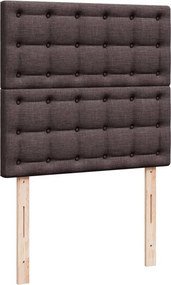 vidaXL Κρεβάτι Boxspring με Στρώμα Σκούρο Καφέ 100x200 εκ. Υφασμάτινο