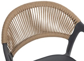 Καρέκλα - Πολυθρόνα EVA C6155.10 Γκρί Πολυπροπυλενίου με Μπέζ Σχοινί 56,5x53x80Υ εκ. 56.5x53x80 εκ.