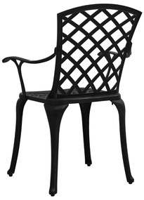 Καρέκλες Κήπου 2 τεμ. Μαύρες από Χυτό Αλουμίνιο - Μαύρο
