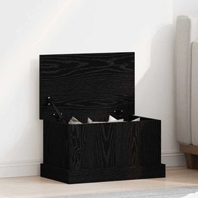 vidaXL Κουτί Αποθήκευσης Μαύρη Οξιά 50x30x28 εκ Επεξεργασμένο Ξύλο