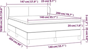 vidaXL Κρεβάτι Boxspring με Στρώμα Κρεμ 140x200εκ. από Συνθετικό Δέρμα