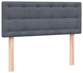 Box Spring Κρεβάτι με στρώμα Σκούρο γκρι 120x220 cm Βελούδινο - Γκρι