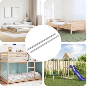 vidaXL Ράβδος Με Σπείρωμα 2 pcs Ασημί 6 x 170 mm Ατσάλι