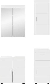 vidaXL Σετ Επίπλων Μπάνιου TULUM 4 pcs Υψηλής γυαλάδας λευκό