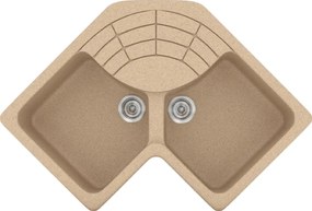 Sanitec Classic 310 (83x83×50) - Γωνιακος Γρανιτένιος νεροχύτης - Granite BEIGE