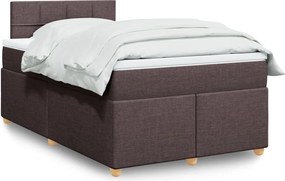 vidaXL Κρεβάτι Boxspring με Στρώμα Σκούρο Καφέ 120x190 εκ Υφασμάτινο