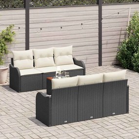 vidaXL Σετ Καναπέ Κήπου 7 pcs Μαύρος, λευκός