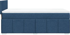 vidaXL Κρεβάτι Boxspring με Στρώμα Μπλε 100 x 200 εκ. Υφασμάτινο