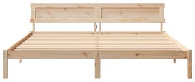 vidaXL Σκελετός Κρεβατιού Καφέ 180 x 200 cm Μασίφ ξύλο πεύκου