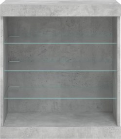 vidaXL Ντουλάπι με LED Γκρι Σκυροδέματος 60,5x37x67 εκ.