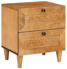 vidaXL Κομοδίνο 2 pcs Ανοιχτό καφέ 40 x 33 x 46 εκ. Μασίφ ξύλο μάνγκο
