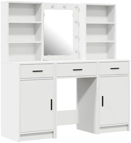 vidaXL Σετ Τραπεζιού Μακιγιάζ με συρτάρι 3 pcs Λευκό 50 x 41 x 135 εκ