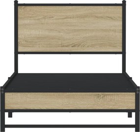 vidaXL Σκελετός Κρεβ. Χωρίς Στρώμα Sonoma Δρυς 80x200 εκ. Μεταλλικό