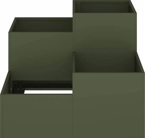 vidaXL Γλάστρα Κήπου Λαδί 100 x 100 x 60 εκ. Ατσάλι